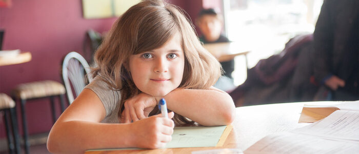 Little girl drawing