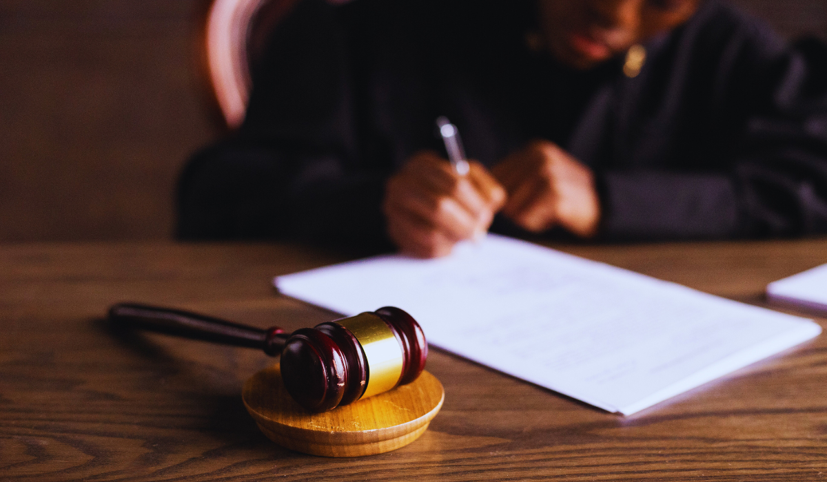 judge's desk and gavel
